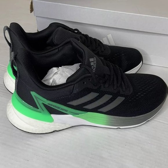 Adidas Mens Response Super 2.0 Black Green Recycle Running Comfort Work Sz 10 - Picture 1 of 10